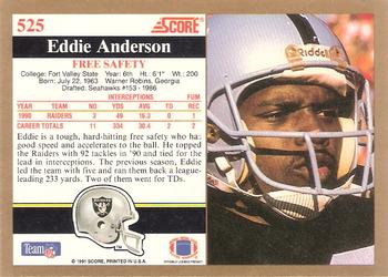 1991 Score #525 Eddie Anderson Back
