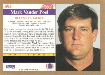 1991 Score #591 Mark Vander Poel Back