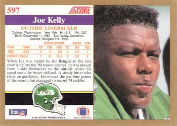 1991 Score #597 Joe Kelly Back