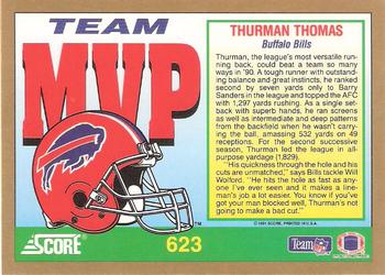 1991 Score #623 Thurman Thomas Back