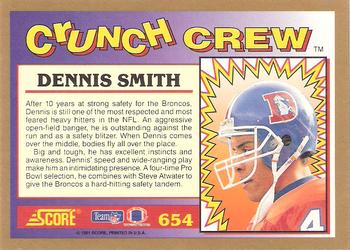 1991 Score #654 Dennis Smith Back
