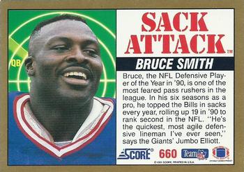 1991 Score #660 Bruce Smith Back