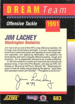 1991 Score #683 Jim Lachey Back