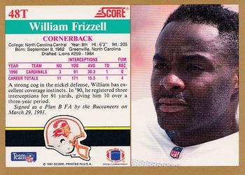 1991 Score Supplemental #48T William Frizzell Back