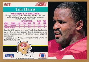 1991 Score Supplemental #50T Tim Harris Back