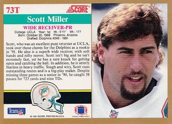 1991 Score Supplemental #73T Scott Miller Back