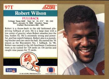 1991 Score Supplemental #97T Robert Wilson Back