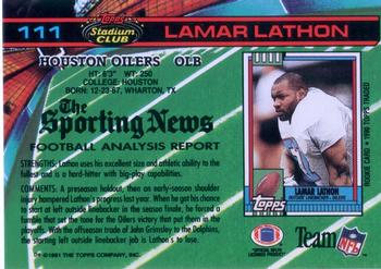 1991 Stadium Club #111 Lamar Lathon Back