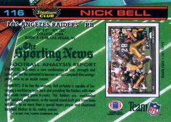 1991 Stadium Club #116 Nick Bell Back