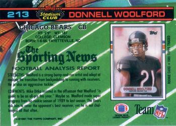 1991 Stadium Club #213 Donnell Woolford Back