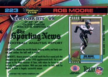 1991 Stadium Club #223 Rob Moore Back