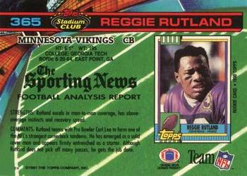 1991 Stadium Club #365 Reggie Rutland Back