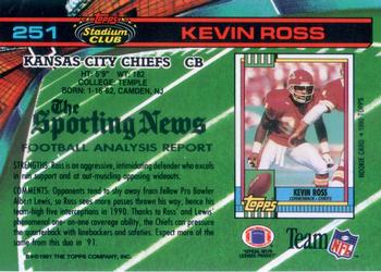 1991 Stadium Club #251 Kevin Ross Back