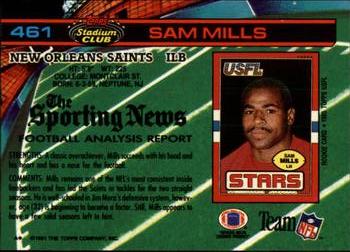 1991 Stadium Club #461 Sam Mills Back