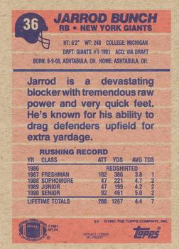 1991 Topps #36 Jarrod Bunch Back