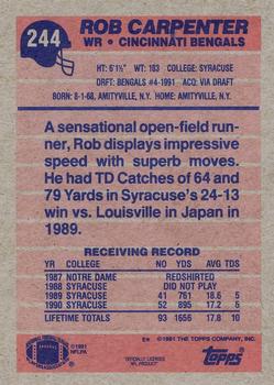 1991 Topps #244 Rob Carpenter Back
