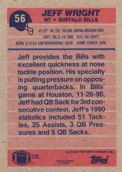 1991 Topps #56 Jeff Wright Back