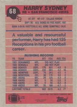 1991 Topps #68 Harry Sydney Back