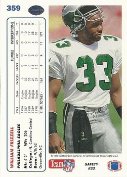 1991 Upper Deck #359 William Frizzell Back