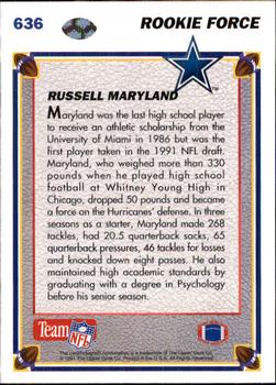 1991 Upper Deck #636 Russell Maryland Back