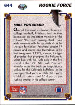 1991 Upper Deck #644 Mike Pritchard Back