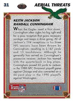 1991 Upper Deck #31 Randall Cunningham / Keith Jackson Back