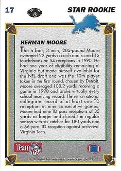 1991 Upper Deck #17 Herman Moore Back