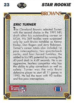 1991 Upper Deck #23 Eric Turner Back
