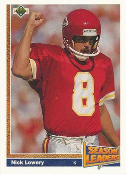 1991 Upper Deck #405 Nick Lowery Front