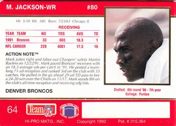 1992 Action Packed #64 Mark Jackson Back