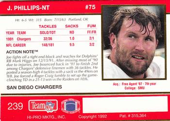 1992 Action Packed #239 Joe Phillips Back