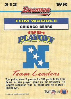 1992 Bowman #313 Tom Waddle Back