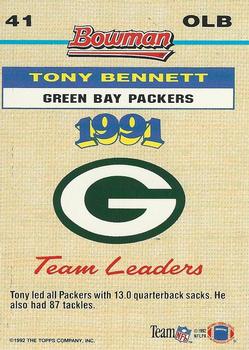 1992 Bowman #41 Tony Bennett Back