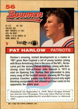 1992 Bowman #56 Pat Harlow Back