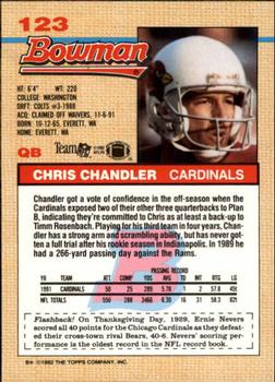 1992 Bowman #123 Chris Chandler Back