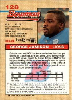 1992 Bowman #128 George Jamison Back