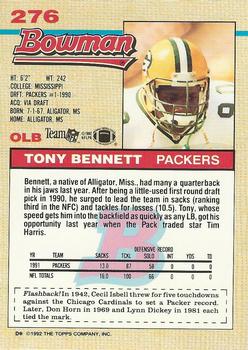 1992 Bowman #276 Tony Bennett Back