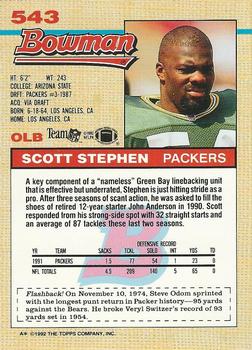 1992 Bowman #543 Scott Stephen Back