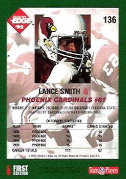 1992 Collector's Edge #136 Lance Smith Back