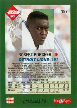 1992 Collector's Edge #197 Robert Porcher Back