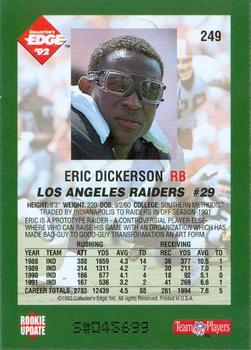 1992 Collector's Edge #249 Eric Dickerson Back