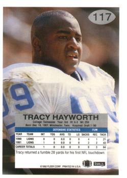 1992 Fleer #117 Tracy Hayworth Back