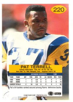 1992 Fleer #220 Pat Terrell Back