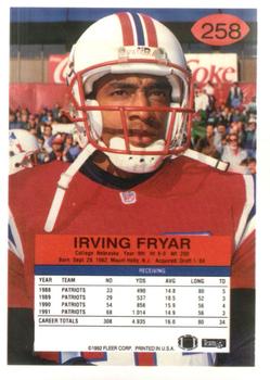 1992 Fleer #258 Irving Fryar Back