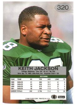 1992 Fleer #320 Keith Jackson Back