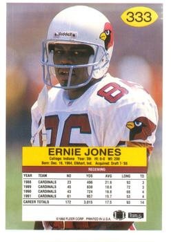 1992 Fleer #333 Ernie Jones Back
