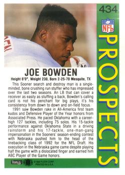 1992 Fleer #434 Joe Bowden Back