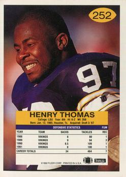 1992 Fleer #252 Henry Thomas Back