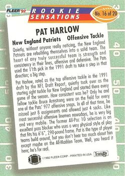 1992 Fleer - Rookie Sensations #16 Pat Harlow Back