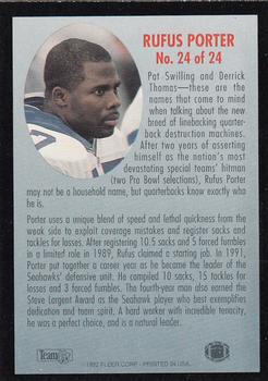 1992 Fleer - Team Leaders #24 Rufus Porter Back